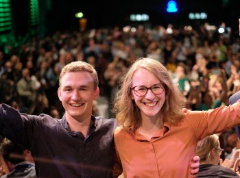 Florian Siekmann und Eva Lettenbauer nach der Landtagswahl.